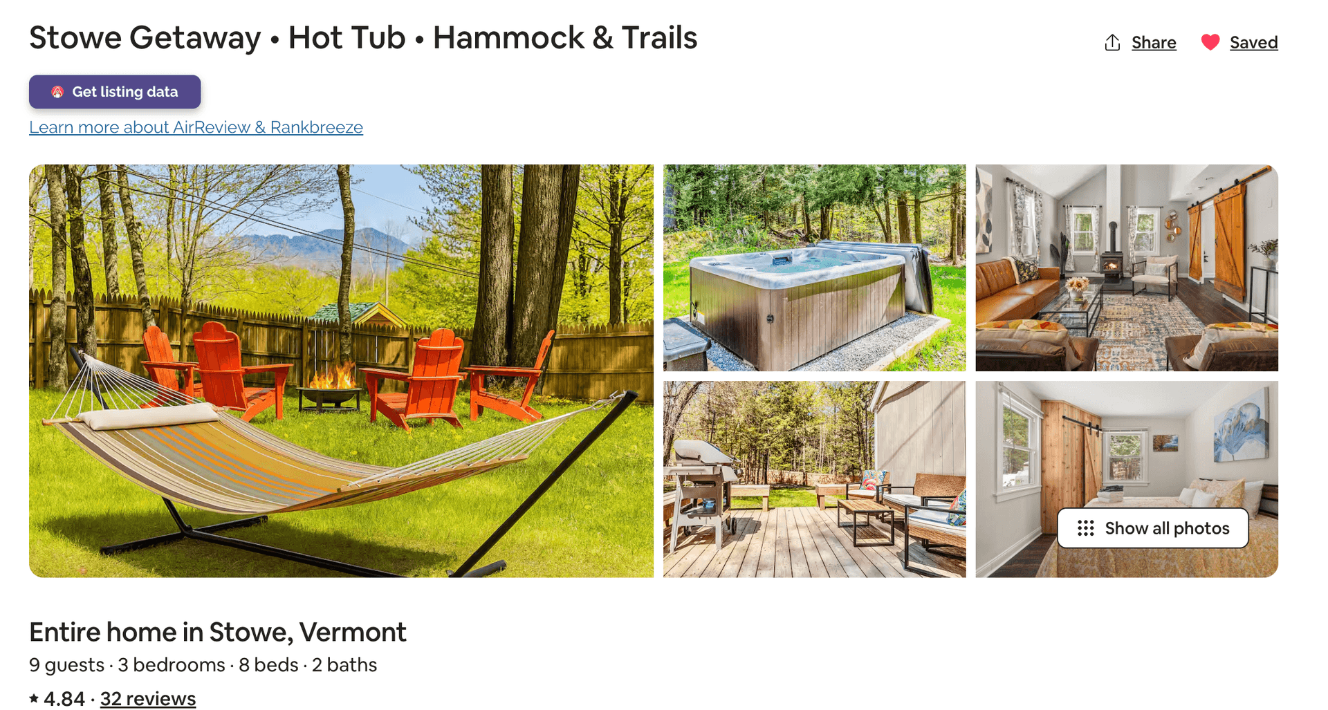 Short Term Rentals in Vermont